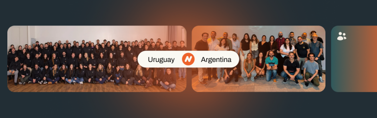 Equipo de Nodum en Uruguay y Argentina posando juntos en la expansión regional de la empresa de software ERP